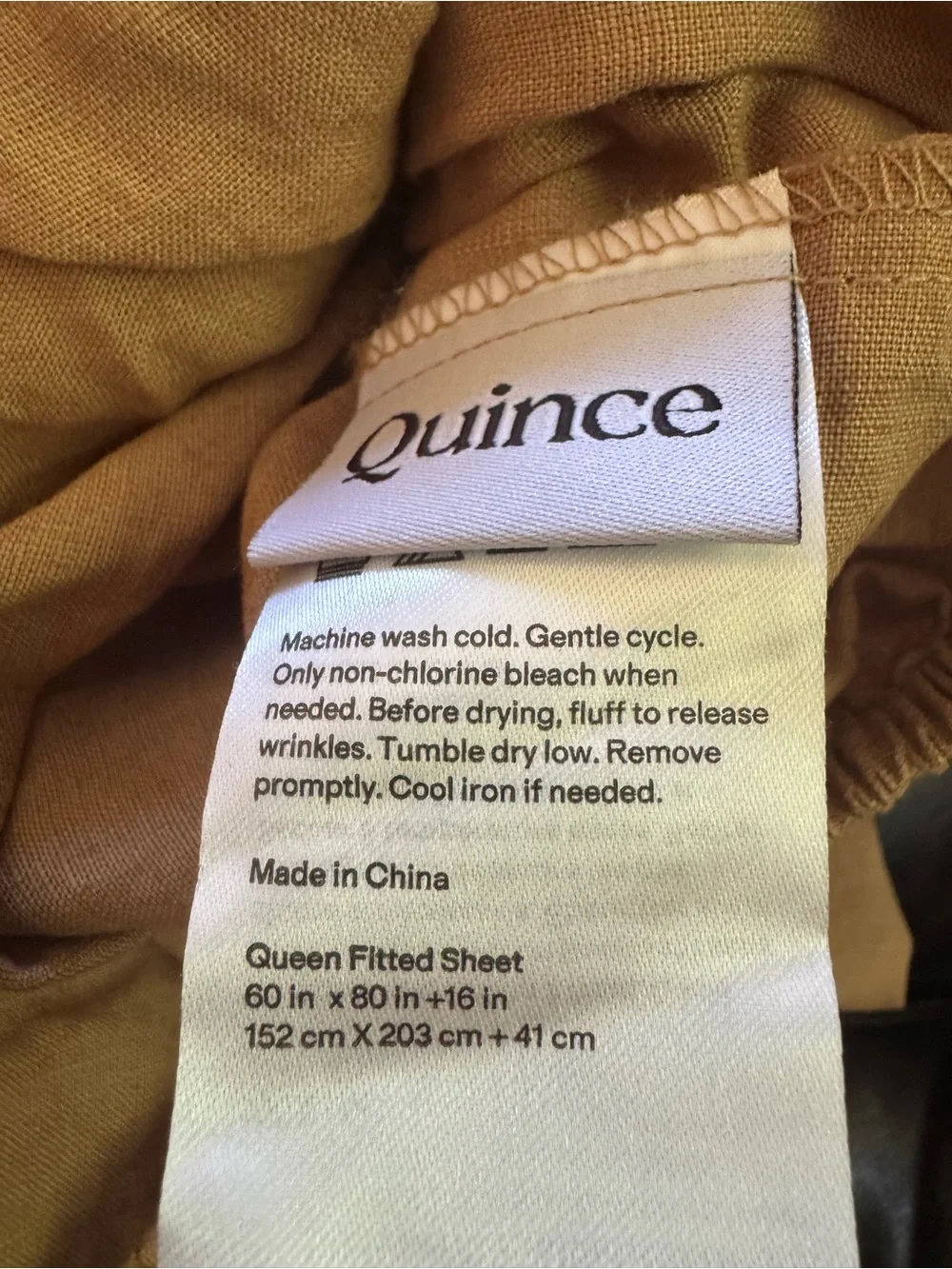 Quince European Linen 4-Piece Sheet Set Queen Desert Sunset 100% Linen